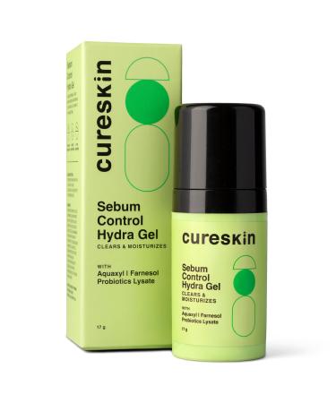 Cureskin Sebum Control Hydra Gel: Hydration & Shine Control for Oily Skin with Aquaxyl Farnesol Probiotics Lysate (17 g)