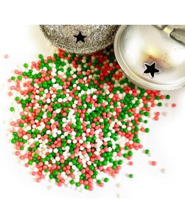 Christmas Pearls - 2mm Red, Green & White Cake Topper Sprinkles - 30g Edible Festive Decorations - Buy Online on GoSupps.com