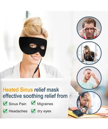 KOVNLO Sinus Relief Mask Moist Washable Electric Heating Pad with 3 Heat & 7 Timer Settings for Sinus Infection Migraine Tension Headache & TMJ Black - Buy Online on GoSupps.com