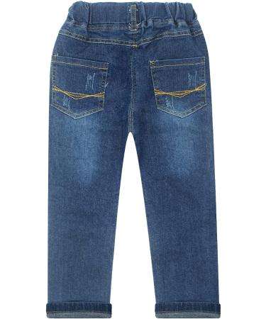 SEAUR Baby Boys Blue Ripped Jeans | Elastic Waistband Denim Pants 4-5 Years - Buy Online on GoSupps.com