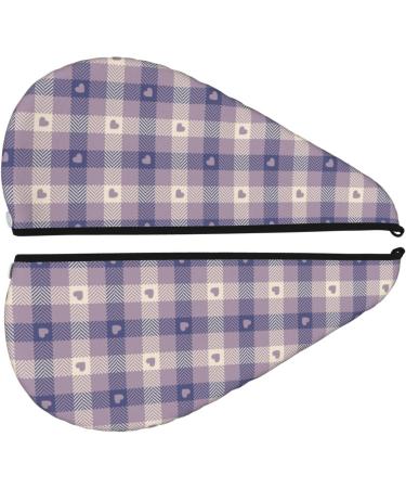 Hair Towel Wrap - Quick Drying Hair Turban with Button | Heart Check Plaid | Perfect for International Shipping - Buy Online on GoSupps.com