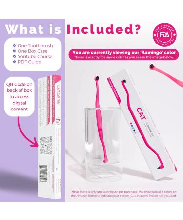 Ryercat Double-Sided Cat Toothbrush - Flamingo Pink | Best Cat & Kitten Dental Care Accessories - Buy Online on GoSupps.com