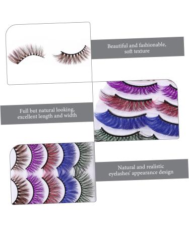 5 Pairs Colored False Eyelashes Fake Realistic Eyelashes Colored Fake Eyelashes False Eyelashes Halloween Colorful Fake Eyelashes Diy Fake Lashes 3d Natural Clothing Imitation - Buy Online on GoSupps.com
