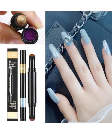 RoseFlower 6pcs Double Head Chrome Mirror Effect Nail Powder Pen - 12 Colors Glitter & Manicure Tool #4 - Buy Online on GoSupps.com