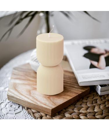 TOPYS Striped Pillar Candle Mold - Ribbed Twist Geometric Design for Aromatherapy and Handmade Soap Making | Silicone Mold for Crafts - Buy Online on GoSupps.com