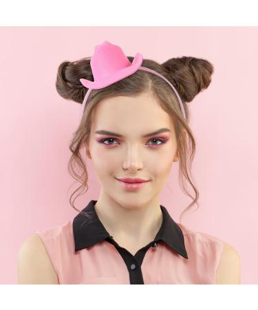 FOMIYES Cowboy Hat Headband: Mini Cowgirl Hat Headband - Birthday Costume Accessories Cowgirl Hat Costume Headwear for Western Masquerade Party (Pink) - Buy Online on GoSupps.com