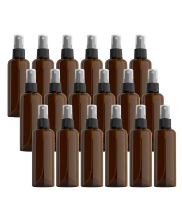 Zeoabsy 24 piece empty plastic 100ml brown spray bottle Small with black fine fog spray pump atomizer pumping pum perfumed panel.