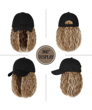Qlenkay Baseball Cap Hair: 14 Wavy Ginger Blonde Mix Bleach Blonde Wig Hat for Women - Buy Online on GoSupps.com