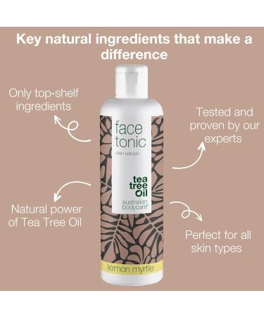 Face Tonic with Lemon Myrtle 150ml - Alcohol Free face Tonic with Tea Tree Oil - Cleanser for Blemishes Spots pimples and Acne Prone Skin Natural & Pharmaceutical Grade Australian Tea Tree Oil - Buy Online on GoSupps.com