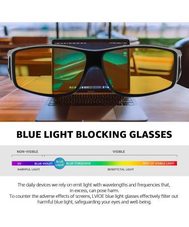 Buy LVIOE Fit Over Blue Light Blocking Glasses for Men & Women - Oversized Anti Eyestrain Eyewear for Better Sleep - LB0311Y A01 Black Frame with Yellow Lens - Buy Online on GoSupps.com