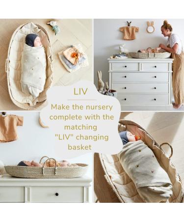 BEBE BASK Handmade Organic Seagrass Diaper Caddy Organizer - Luxury Basket for Baby Girl & Boy - Buy Online on GoSupps.com