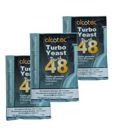 Alcotec Levure Turbo 48 heures | Levure de bi re en poudre | Levure de vin pour la fabrication de vin | Levure s che instantan e | Levure nutritionnelle | 135 g (3 paquets)