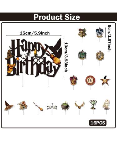 46-Piece Harry Magic Cake Topper Set | Birthday Decoration for Boys & Girls | Muffin Deco & Tortendeko for Magical Parties - Buy Online on GoSupps.com