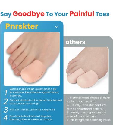 10PCs Silicone Toe Protection Caps - Pain Relief for Ingrown Toenails Blisters & Corns - Breathable Gel Toe Protectors for Large Toes - Buy Online on GoSupps.com