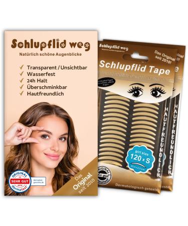 Sluepflid Tape "Girl Size" (s) - eyelid -lifted without op 240 pieces Small beauty helpers for hanging eyelids - slide powers striped double pack - eyelid adhesive tape