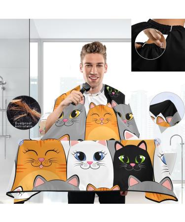 visesunny Barber Cape Gray White Cat Animal Polyester Hair Cutting Salon Cape Apron Anti-Static Haircut Water-Resistant Shaving Cloth Beard Shaving Bib Hairdressing Cape Multi16 L - Buy Online on GoSupps.com