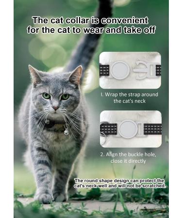 Reflective AirTag Cat Neck Band with Bell | Lightweight Tracker Collars for Kittens & Young Cats - Black - Buy Online on GoSupps.com