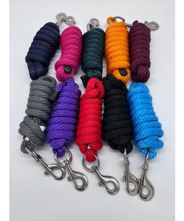 Ruggles Polypropylene Lead Rope for Horse Pony Donkey Livestock Tie Rope | Robust Trigger Clip | Length 2m (Grey)