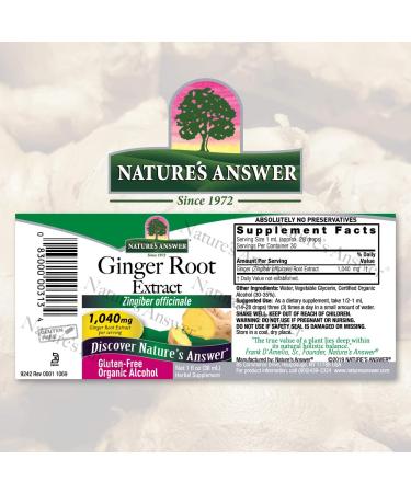 Nature's Answer Ginger Root Extract - Organic Joint Pain Relief & Digestive Support | 1 oz - Buy Online on GoSupps.com