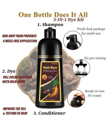 Blonde Brown Hair Dye Shampoo 3 in 1 | Grey Hair Coverage for Men & Women | Natural Plant Extract | Quick Root Touch-Up | Lasts Up to 3 Weeks - Buy Online on GoSupps.com