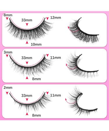 Buy DSLONG Self Adhesive Eyelashes - No Glue Natural Look Cat Eye 3 Styles Reusable Strips - Buy Online on GoSupps.com