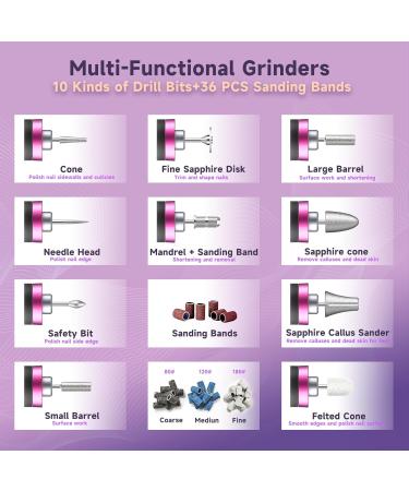 Professional Nail Drill - Electric Nail File Kit for Acrylic & Gel Nails | 10-Speed Manicure & Pedicure Tool | Ideal Gift for Nail Care (Black - Buy Online on GoSupps.com