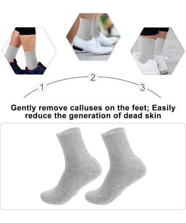 Minkissy 2-St Sock Pedicure Kit | Pumice Stone & Moisturizing Booties for Spa Pedicure | Soft Cotton Foot Care for Men - Light Gray - Buy Online on GoSupps.com
