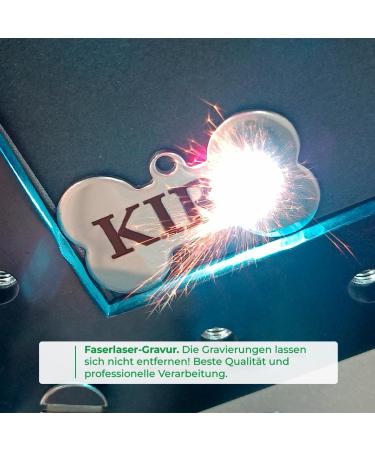 Personalized Ibera Gifts: Engraved Cat Necklace for Medium to Large Cats - Round Green Collar with Name & Address Tag - Buy Online on GoSupps.com