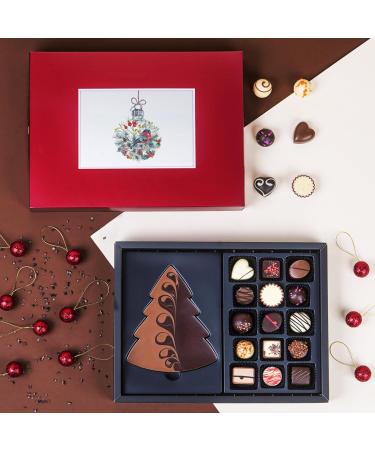  CHOCOLISSIMO Personalised Christmas Chocolate Box - Red Tree - Box of 15 Christmas Pralines - Chocolates - Men - Women - Chocolates - My Beautiful Tree - Buy Online on GoSupps.com