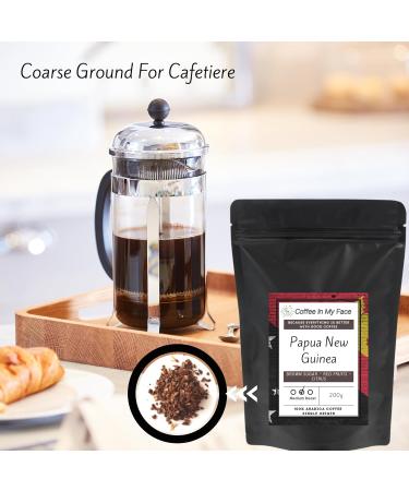 Papua New Guinea Coarse Ground Coffee - Medium Roast 200g | Single Origin 100% Arabica Coffee for French Press/Cafetieres - Coffee In My Face - Buy Online on GoSupps.com