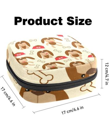 Cute Dog Bone Pattern Menstruation Pad Bag with Zipper - Stylish Napkin & Tampon Bag for Women & Girls | Color 7 - Buy Online on GoSupps.com
