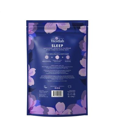 Westlab Sleep Epsom & Dead Sea Bath Salts 1kg - 100% Natural Pure Mineral Salts with Jasmine & Lavender - Resealable Pouch - Buy Online on GoSupps.com