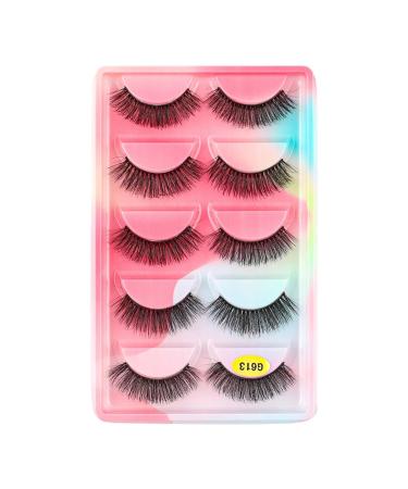 UAMOU Lashes 10/20/50/100 Boxes Mink Eyelashes 5 Pairs Natural False Eyelashes Thick Fluffy Faux Cils Lashes In Bulk G6 Cheerfully (Color : G613CS Size : 30 boxes)