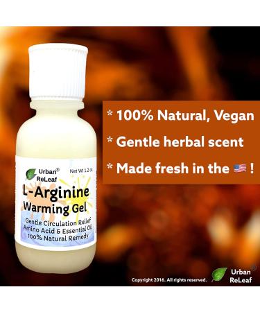 Urban ReLeaf L-Arginine Warming Gel - Fast-Acting, 100% Natural Circulation Massage for Legs, Hands, and Feet - Buy Online on GoSupps.com