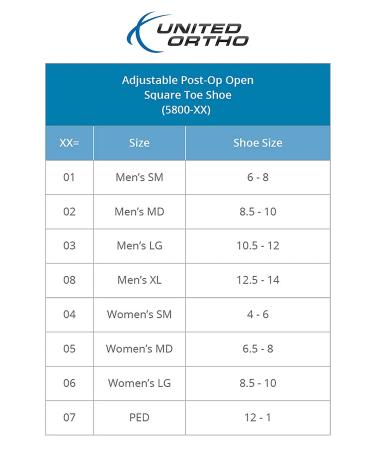 United Ortho 5800-05 Women's Black Medium Post-Op Open Square Toe Shoe - Buy Online on GoSupps.com