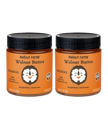 Wellnut Farms Walnut Butter - All Natural Walnut Butter Spread - Plant Based Omega 3 Nut Butter - Vegan, Keto Friendly, Gluten Free - Original (2-Pack, 11 oz each) Original 11 Ounce (Pack of 2)
