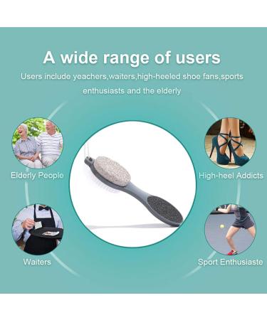 Fro e Footcare Schleifstein 4-in-1: Cornal Remover Foot Brush Pumice & Sandpaper for Pedicure Best Solution for Rough Dry Cracked Skin - Buy Online on GoSupps.com