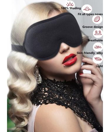HUIBENYOU 3D Eye Covers for Sleeping - 2pcs Black Sleep Mask for Insomnia, Lunch Breaks & Anytime Rest - Soft, Comfortable & Completely Blindfolded - Buy Online on GoSupps.com