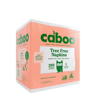 Caboo Tree Free Bamboo Paper Napkins, 4 Packs of 250, 1000 Total Napkins, Eco Friendly, Sustainable, and Disposable Kitchen Napkins Square Napkins (1000 Count)