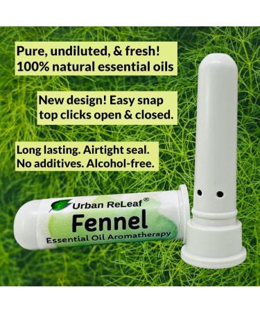 Urban ReLeaf Fennel Essential Oil Nasal Inhaler - Pure Herbal Aromatherapy, Made in USA, Alcohol-Free, Easy Snap Top, Pocket Size - Buy Online on GoSupps.com