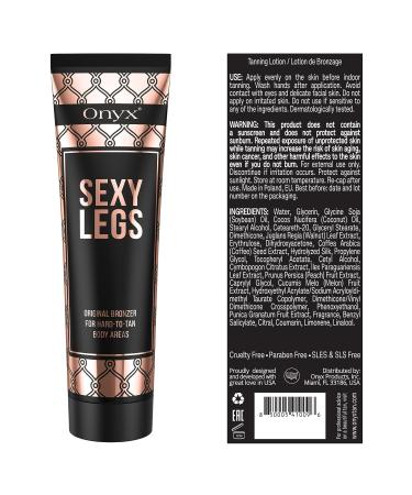 Onyx Sexy Legs Tanning Lotion with Bronzer - Double Bronzing Formula for Perfectly Tanned Legs - Fast-Absorbing & Anti-Orange Technology - Buy Online on GoSupps.com