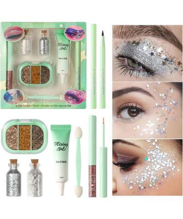 Pearl Eyeshadow Make Up Set - Glitter Waterproof Long-Lasting Eye Shadow Kit | Smooth Blendable Texture Vibrant Shades for Women Girls Parties Travel Holidays Photoshoots Weddings Events Perfomances - Buy Online on GoSupps.com