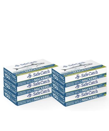 Safe Catch Canned Mackerel Fish in Pure Olive Oil, Mercury Tested, Wild Caught North Atlantic Mackerel Fillets Skinless & Boneless, 4oz Cans (Pack of 6) 4 Ounce (Pack of 6)