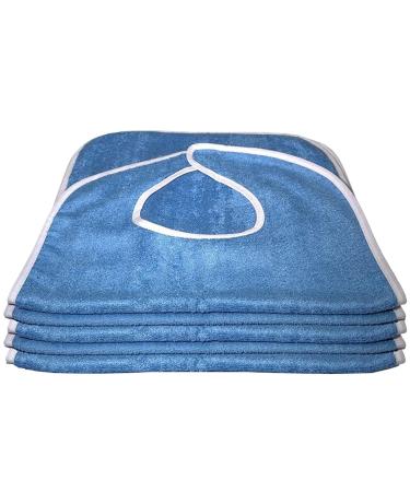 Adult Bibs 5 Feeding Bibs for Adults | Terry Bib Cloth Protector Washable and Reusable Bibs Clothing Protectors for Elderly Seniors