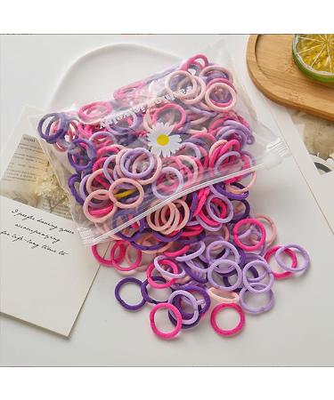 100 Pcs Mini Colorful Elastic Hair Ties for Girls - Gradient Purple Toddler Ponytail Holders - Buy Online on GoSupps.com