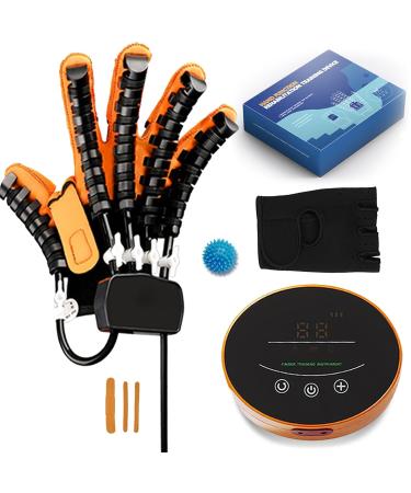 Hand Fution Rehabilitation Robot Gloves Arthritis Gloves Hand Exercise Rehabilitation Equipment Therapy Physical Stroke Finger Splint Assistive Gloves Orange Right M Orange Right M