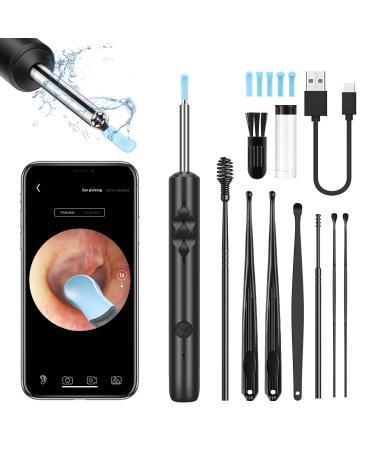 Ear Wax Removal Tool Set Wireless Otoscope with 1080P HD Waterproof Ear Camera Visual Earwax Cleaner with 8 Pcs Cleaning Kit Suitable for Phone and Tablet of iOS and Android System