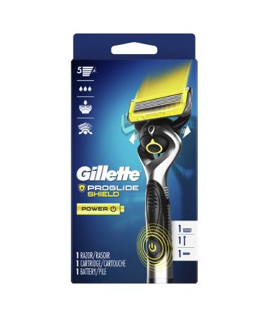 Gillette ProGlide Shield Power Men's Razor Handle + 1 Blade Refill Proshield Handle + 1 Refills