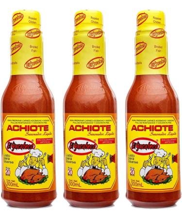 El Yucateco Achiote Liquid 300ml (Pack 3) / Mexican Achiote Liquid Marinade for Food Hot Spicy Meat Marinade Sauce - Buy Online on GoSupps.com