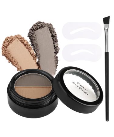 Boobeen Eyebrow Powder  Eyebrow Shaping kit Brow Powder Set  With Natural-looking Eyebrows  Included Eyebrow Brush & Eyebrow Stencils 02